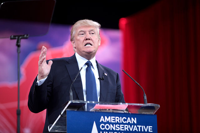 Donald Trump speaking at the Conservative Political Action Conference in Washington, D.C.