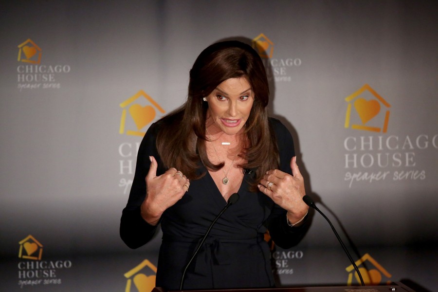 Caitlyn Jenner speaks to the Chicago House luncheon at the Hilton Chicago on Thursday, Nov. 12, 2015.