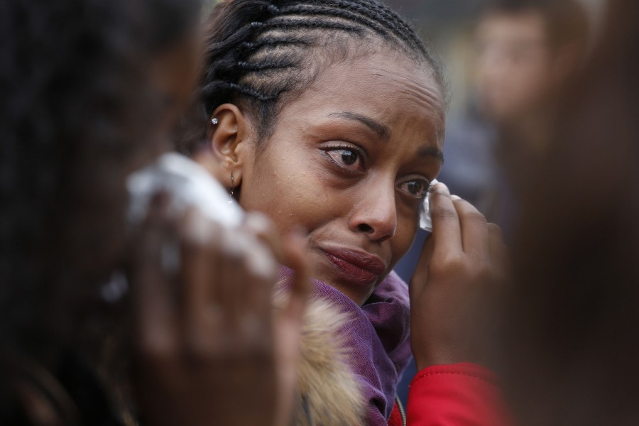 Parisian Selma Tekalegn is very emotional thinking about the people who died on Nov. 16, 2015 in Paris during a moment of silence under the Eiffel Tower. "I don't understand why this is happening," Selma says.  