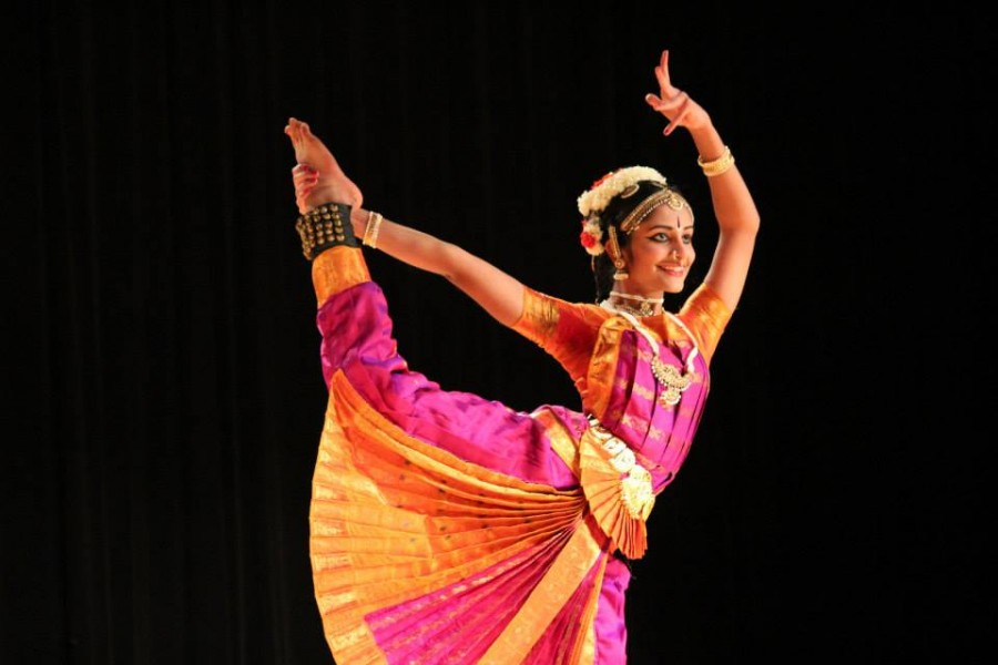 Senior Swathi Jaisankar demonstrating stunning Indian dance  moves.