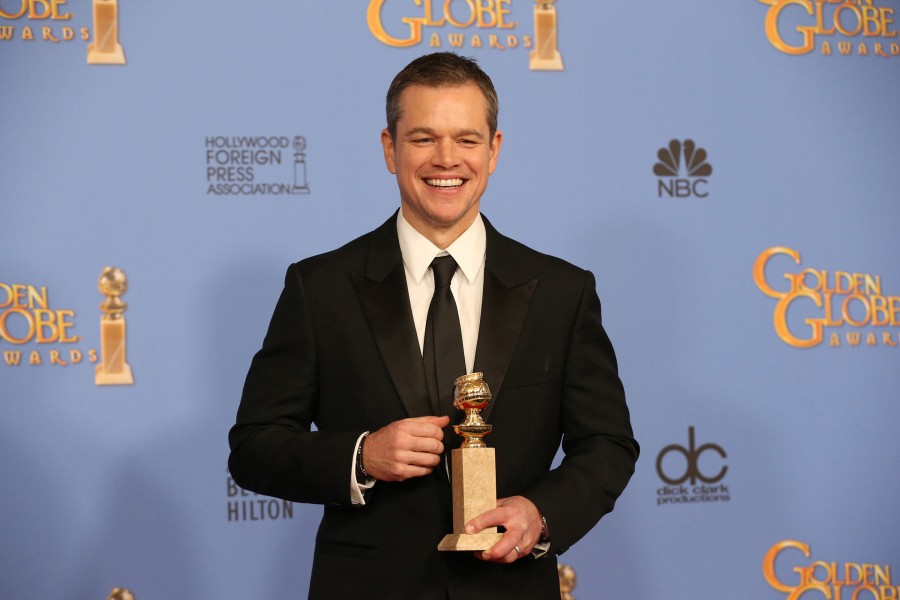 Matt Damon backstage at the 73rd Annual Golden Globe Awards show at the Beverly Hilton Hotel in Beverly Hills, Calif., on Sunday, Jan. 10, 2016. 