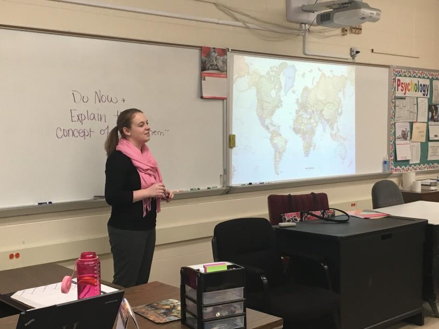 Social studies  teacher Jennifer Fraunberger leads her Genocide and Holocaust through sensitive and powerful material.