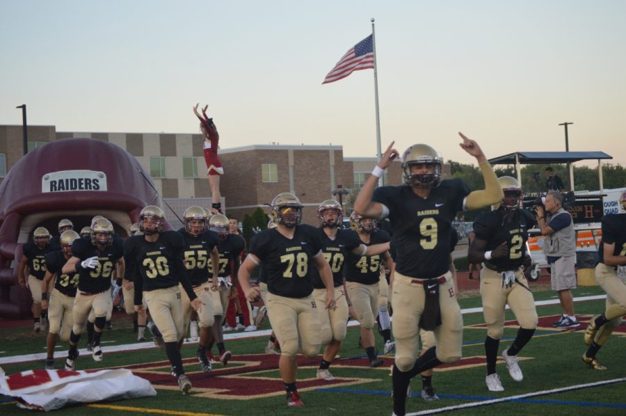 Senior Chris Ciccone led the charge when the Raiders took to the field to face Bridgewater-Raritan.