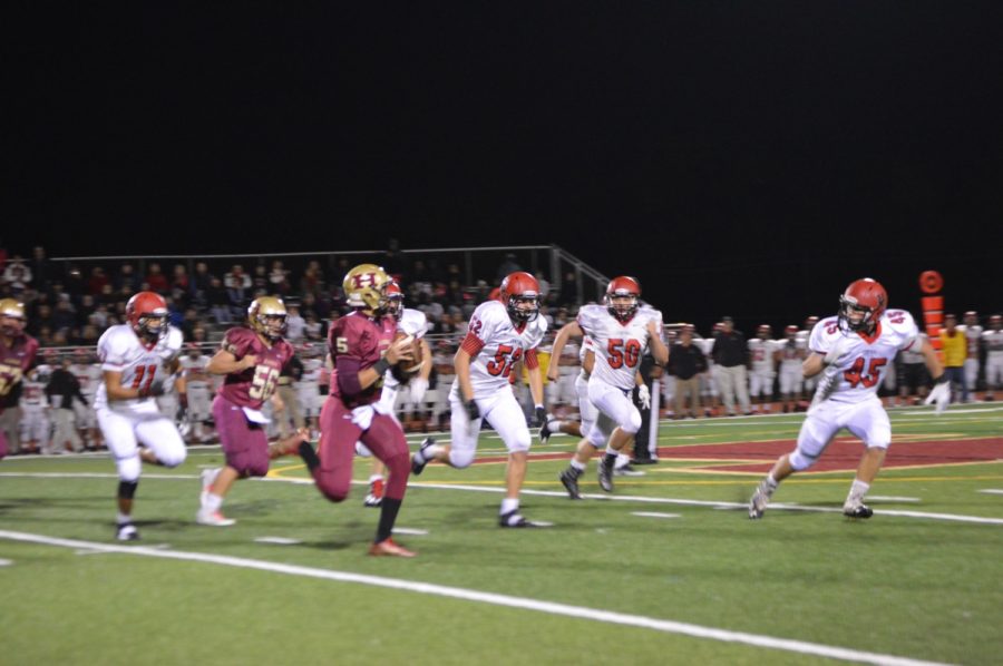 Senior quarterback Joe Schultz looks to connect with a teammate in last week's match-up with Hunterdon Central.