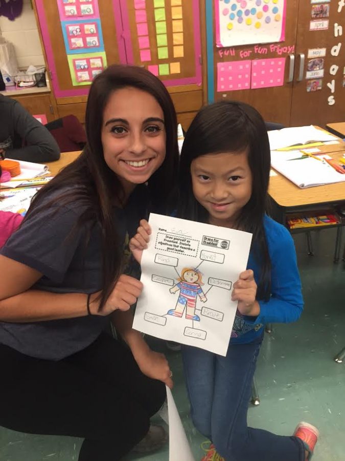 Senior Teresa Geloso was one of several students from History teacher Caryn Brogan's Government class who taught third graders about government and politics.