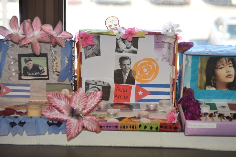 Students in Paola Kornspan's Spanish IV class constructed altars to honor the dead and celebrate Dia de Los Muertos.