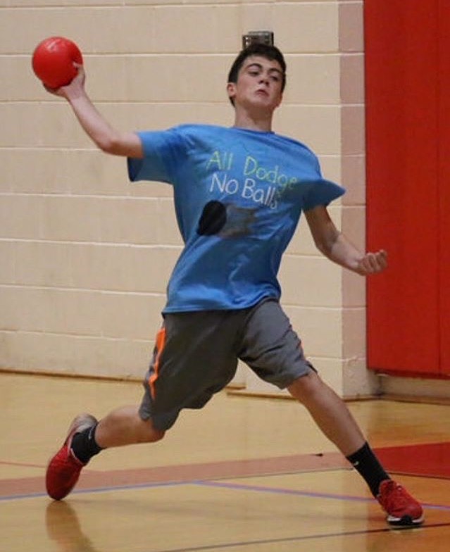 Sophomore Ryan Wilke loads up a shot. Wilke played for "All Dodge, No Ball."