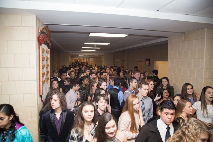 The crowd was amped to enter Homecoming and dance the night away.