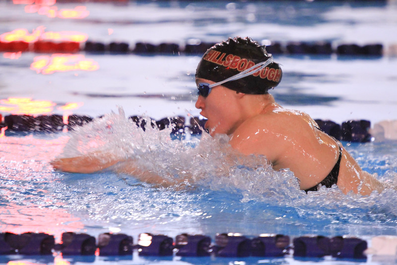 Senior Megan Bull competes in a recent meet against Bridgewater-Raritan.