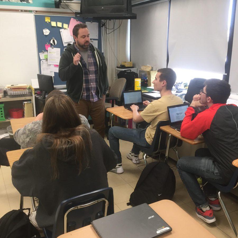 Genocide and Holocaust teacher Christopher Brophy debriefs his students on the recent visit from Holocaust survivor Tova Friedman.