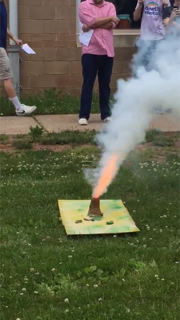 Senior Mahesh Indraganti's volcano stunned onlookers with pyrotechnics.