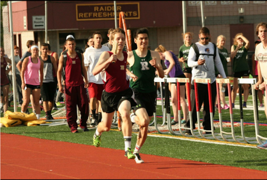 Senior Joe Bevilacqua joined forces with Jeremy Shipley, Thomas Deluca, and Kennedy Penn to set a new school record in the 4X400 relay race.