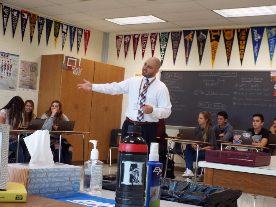 English teacher Vincent Cuccaro always brings high-energy and enthusiasm to his classroom.