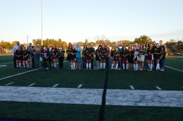 Senior Raiders were honored prior to a 5-0 win over North Hunterdon on Senior Night.