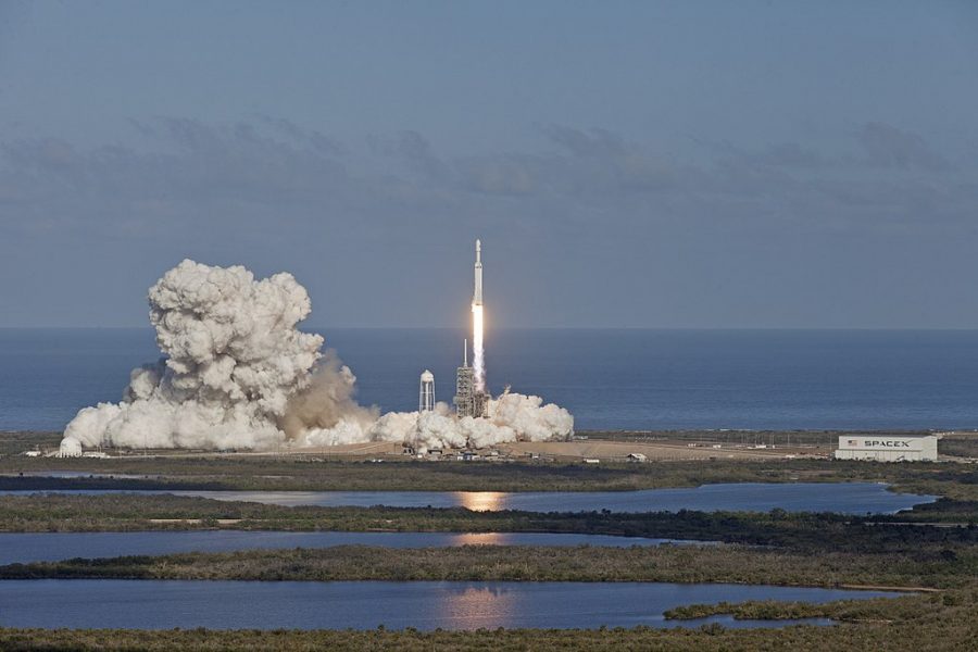 Falcon Heavy launches from  Kennedy Space Center in Cape Canaveral, Florida.