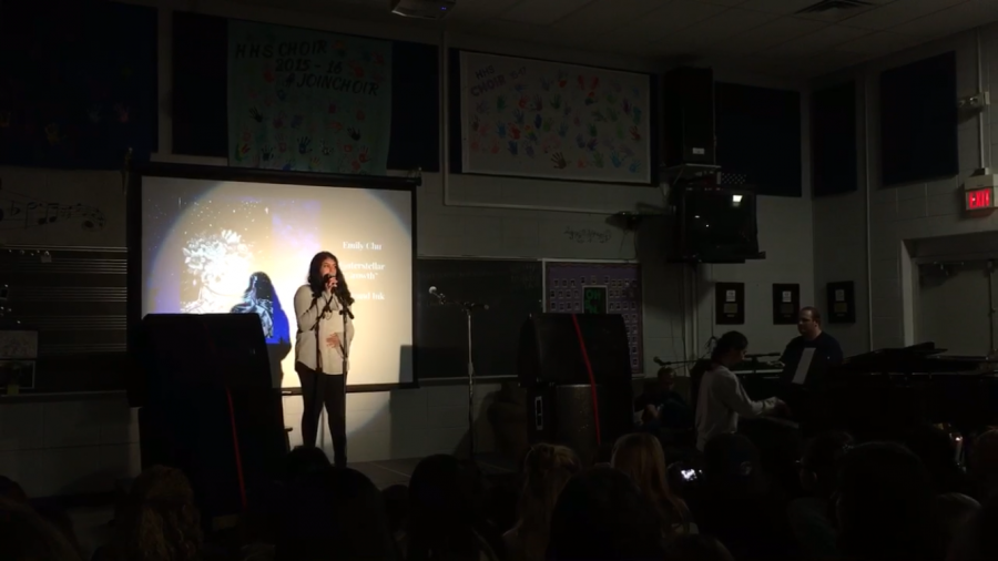 Junior Asha Chandaka wows the Coffee House audience with her cover of "Location," by Khalid.