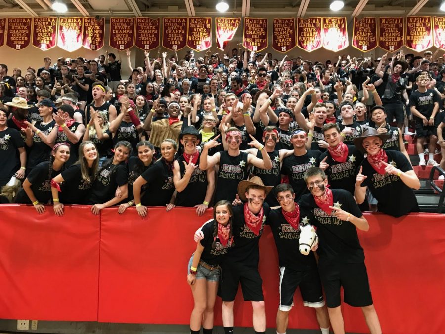 Seniors celebrate their final Spirit Night, where they would later emerge victorious. 