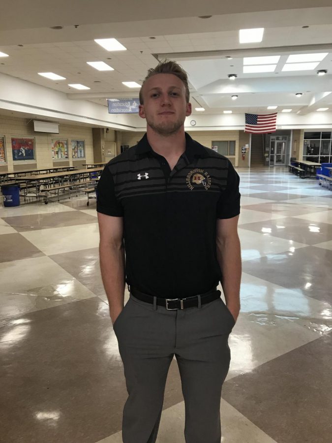 John McDonald posing for a photo before the big game against Ridge. 