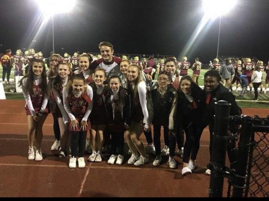 The Rockin' Raiders Cheer squad at a home game, last year in 2017. 