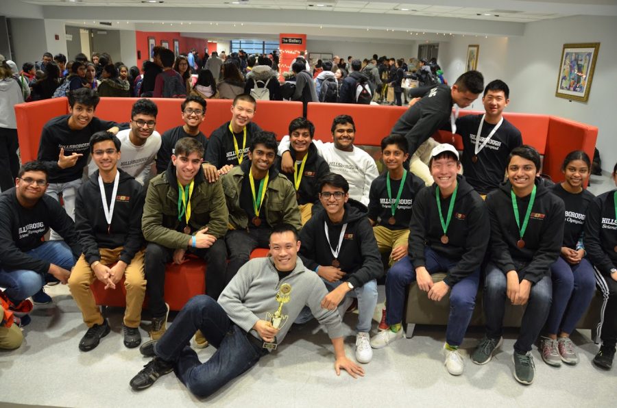 Science Olympiad poses for a celebratory picture after its strong showing at NJIT.