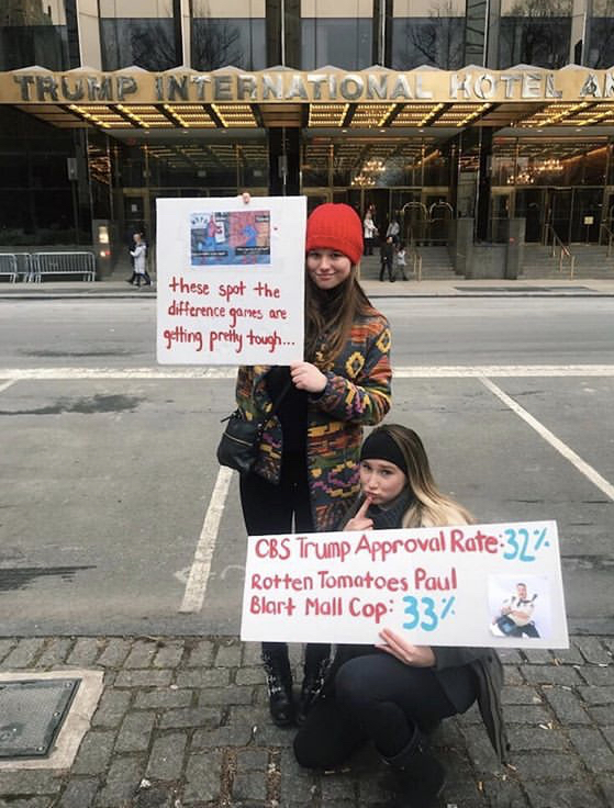 Juniors Tessa Nortfleet and Katherine Kelly at the NYC Women's March.