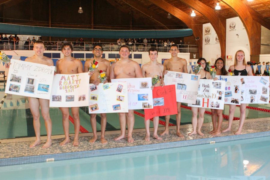 Seniors of both the boys and girls teams pose for a picture to memorialize their commitment to the program.