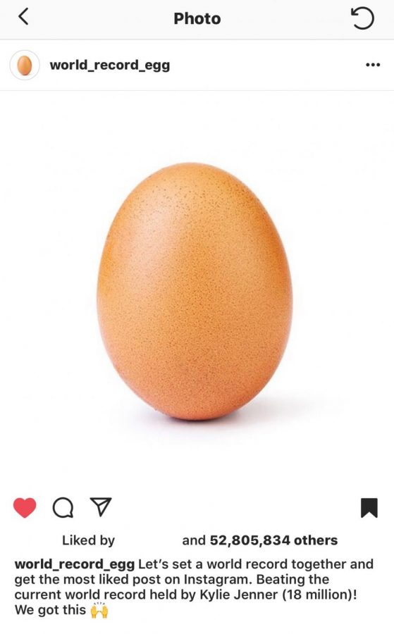 The egg featured on Instagram garnered more than 50 million likes. 