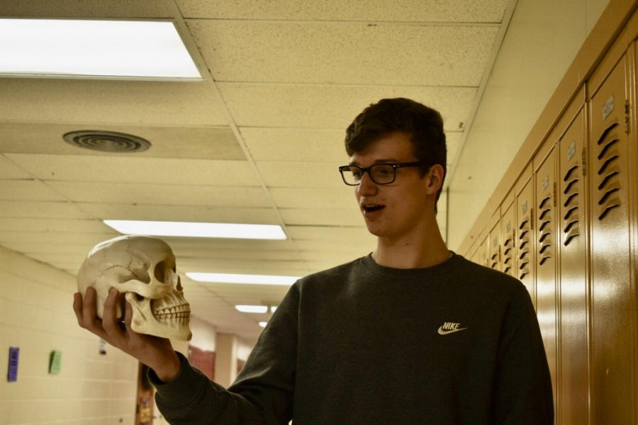 Sophomore Cole Monte does his best Hamlet impersonation. Perhaps Monte will expand his repertoire next year when he takes "Shakespeare's Comedies," one of several electives under the radar.