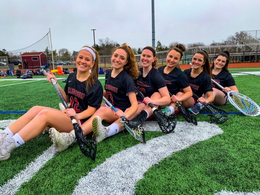 From left to right, seniors Jayna Moore, Gabriella Vangelli, Lisa Ross, Cassidy Bayer, Kendall Smith, and Brooke McCormick are set to embark on their final lacrosse seasons with opens tomorrow.