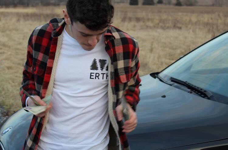 Co-creator Joe Cseh models one of the Erth Apparel designs