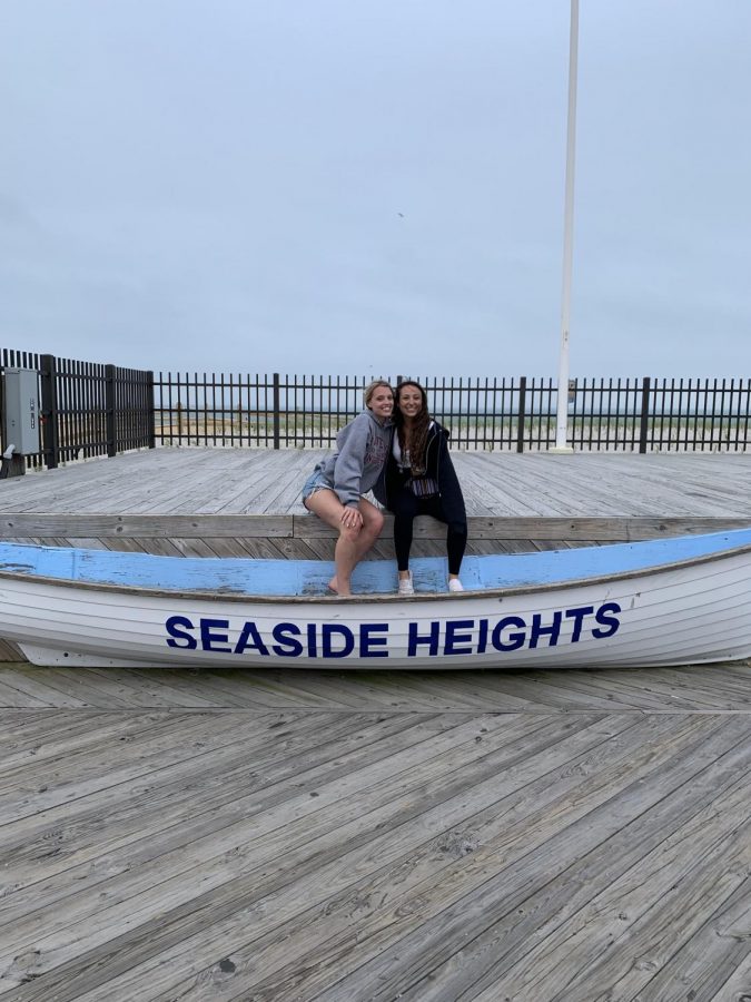 Jackie Bell and Jess Bonin pose on the Seaside Boardwalk.