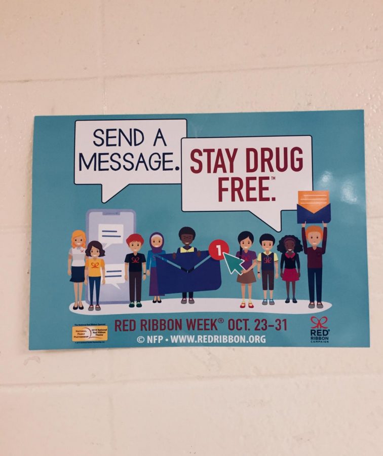 Posters adorn the halls of HHS to promote Red Ribbon Week.