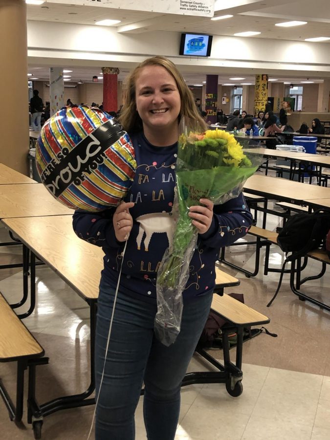 Katherine Yohn after being named the Educational Services Professional of the Year.