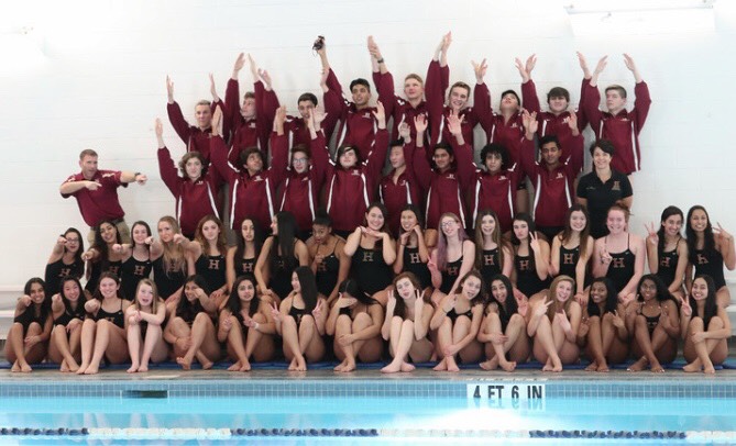 HHS swim team at their meet against Montgomery.
