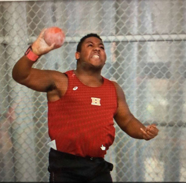 Junior Vaughn Colva, one of the top shot put athletes of the winter track season.
