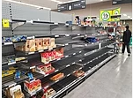 Food stores have been low on products due to citizens panicking and stocking up in fear of the virus. 