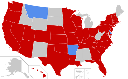 All the states in red have confirmed Coronavirus cases. The threat grows every day.