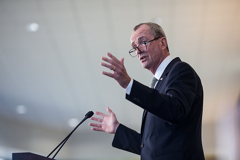 New Jersey Gov. Phil Murphy addressing the state in a speech.