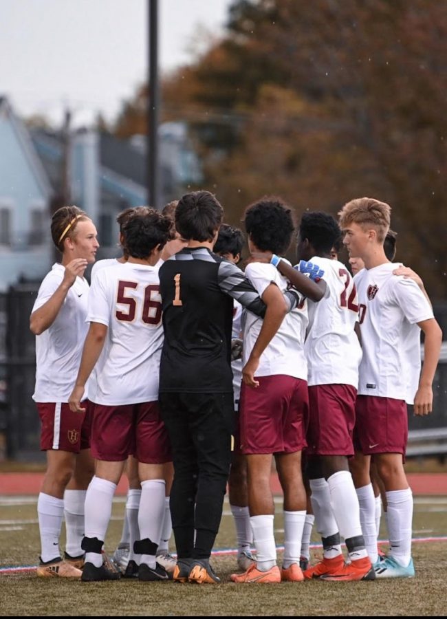 Boys Soccer at their first game following the initial shutdown of fall sports.