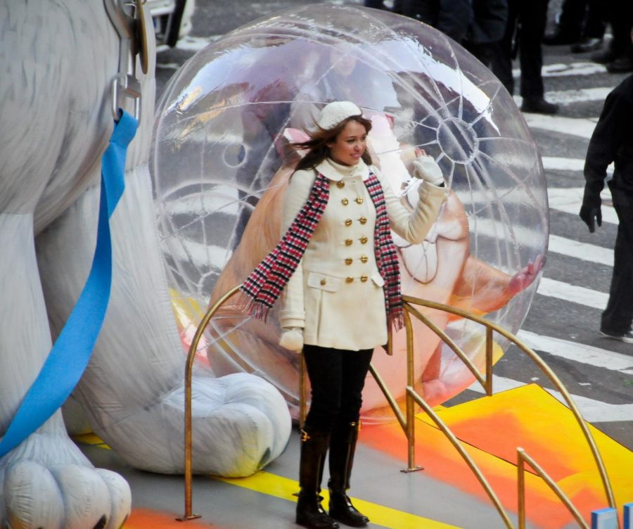 Miley Cyrus at the Macy's Thanksgiving Day parade.