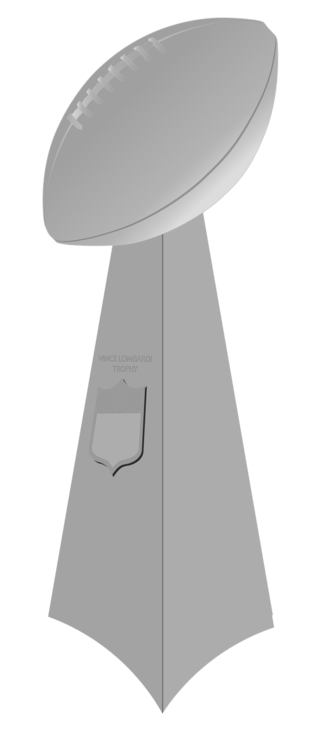 The Lombardi Trophy, awarded annually to the winner of the Super Bowl.