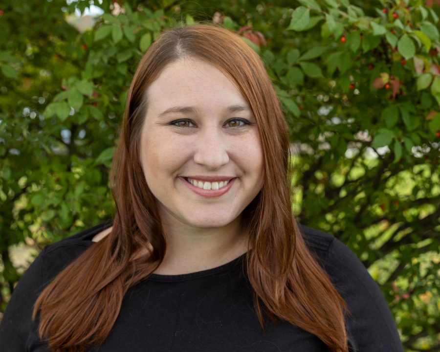 Nicole Malone poses for her first head shot as HHS theatre director.