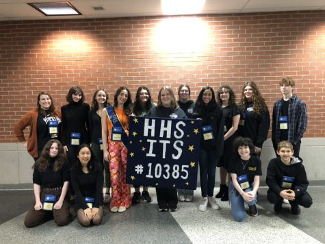 HHSs Thespian Troupe poses together at their first Thespian Festival.