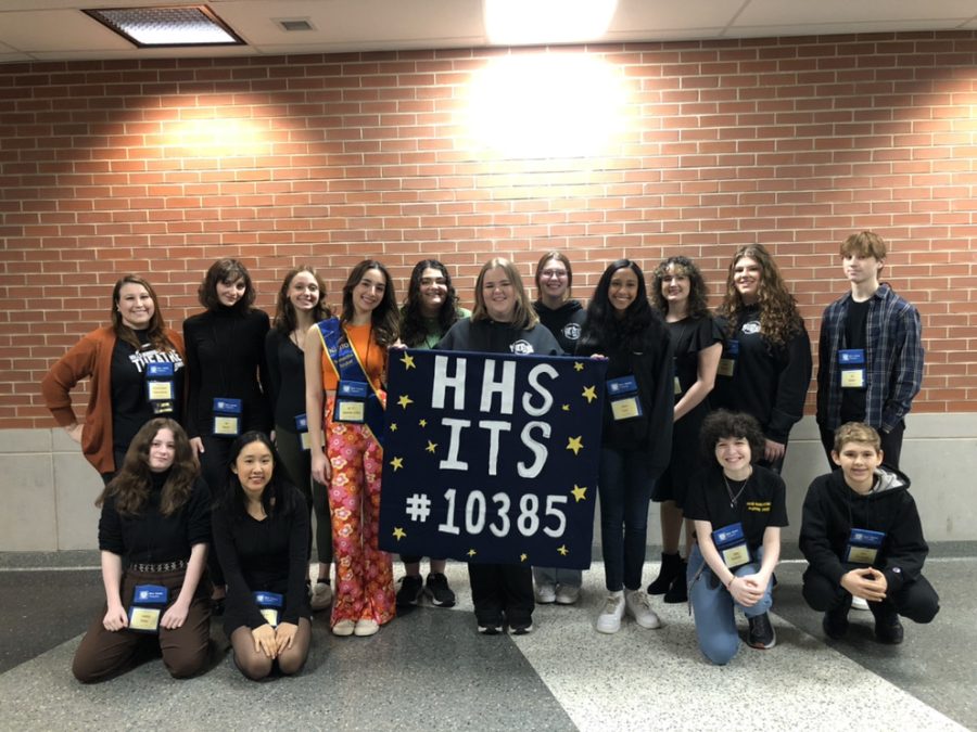 HHS's Thespian Troupe poses together at their first Thespian Festival.