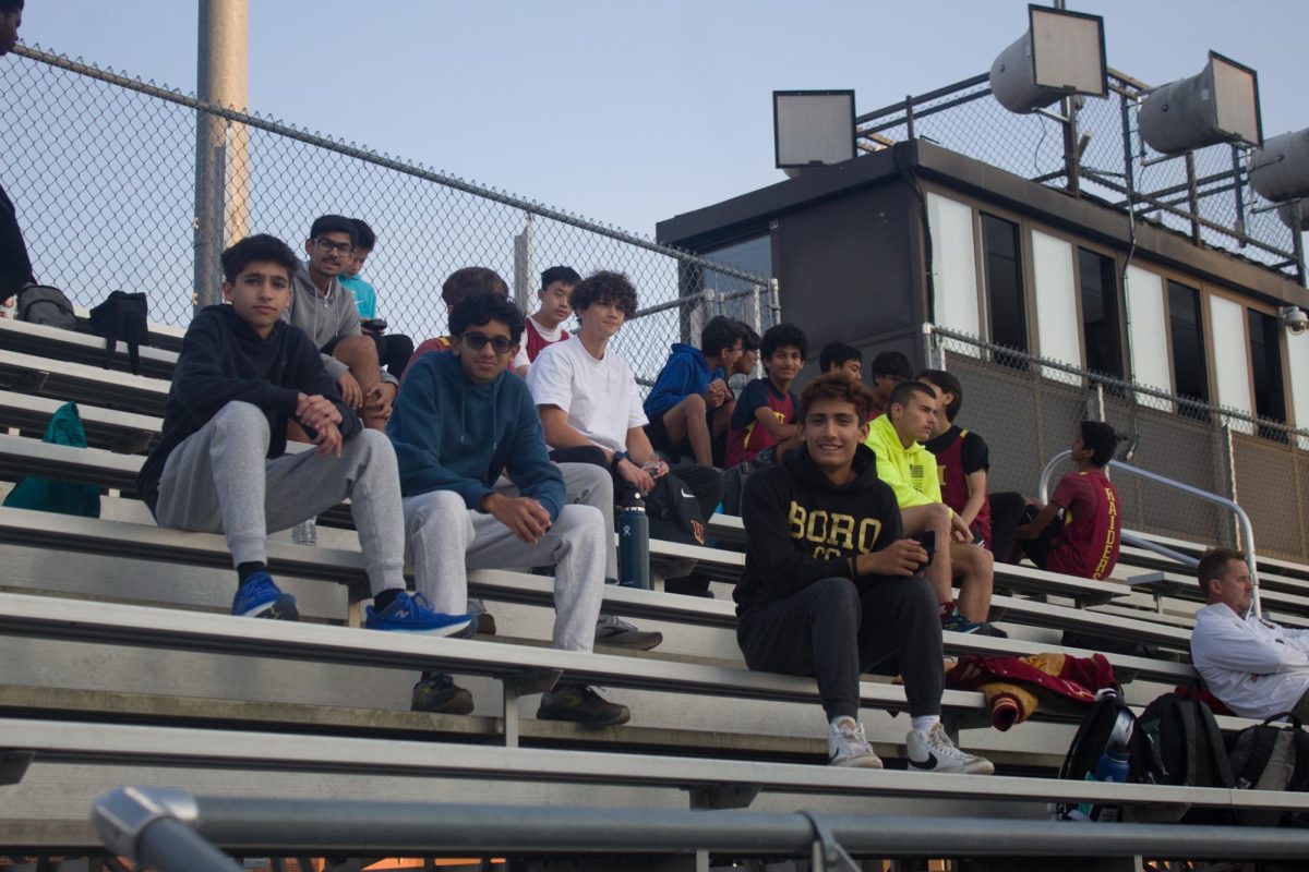 Cross Country boys before their race on Senior night at Montgomery High School