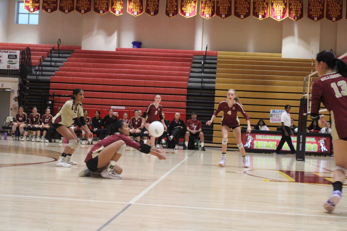 Senior Neha Tolpadi receives the ball in game against Hunterdon Central