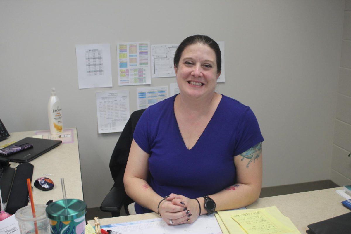 Vice Principal McCabe poses in her new office