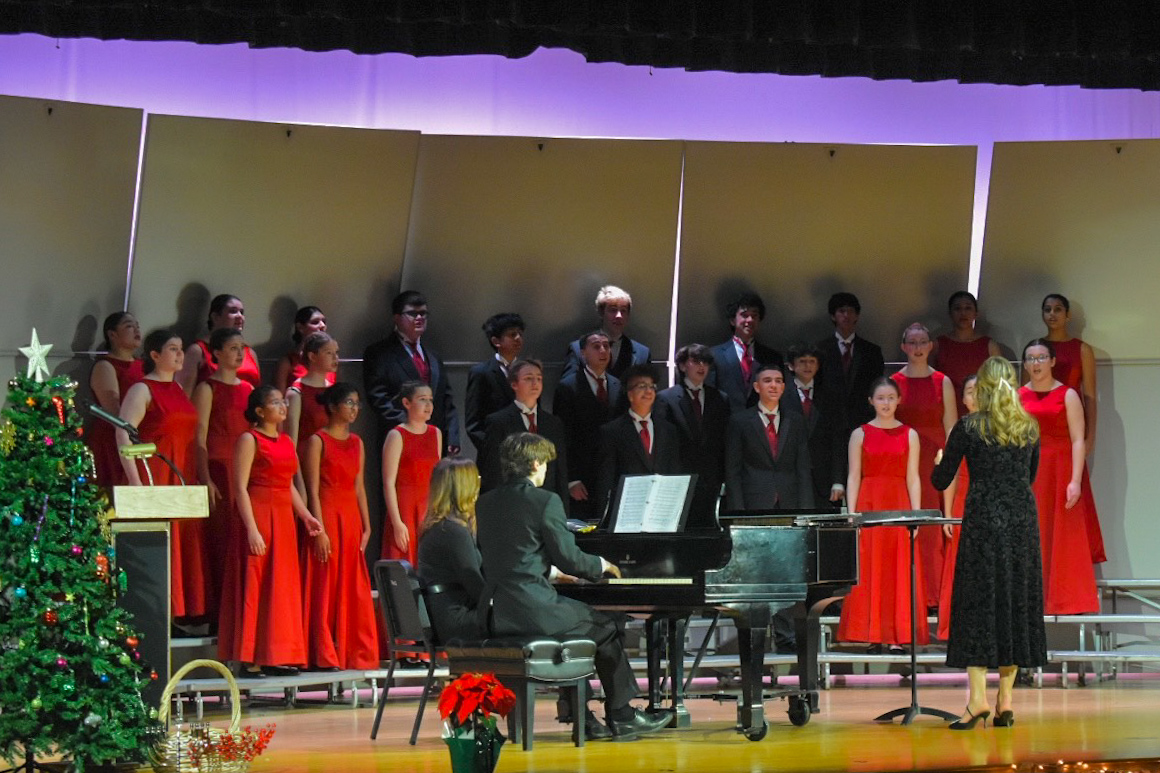 Concert Choir performs joined by student accompanist Max Petrik