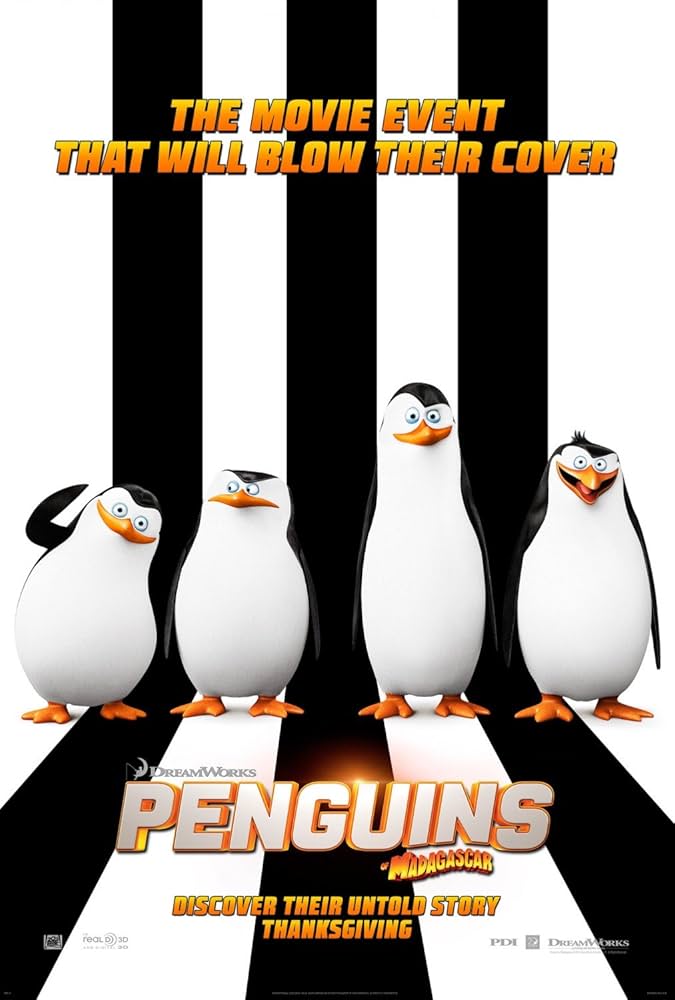 The Penguins of Madagascar movie poster shows the characters used in some of the online humor following the Louvre jewel heist.