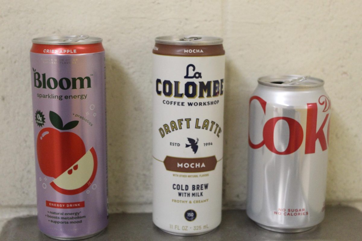 Drinks available in the school cafeteria appear, sorted from greatest to least amount of caffeine.